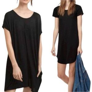 Wilfred Free Black Relaxed Tunic Dress Oversized Minimalist  Pockets Size Small